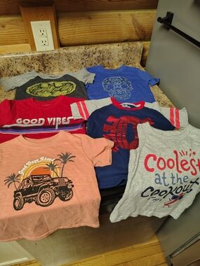 Garanimals Kids Graphic Tee Pack - Blue, Red, Gray, Peach